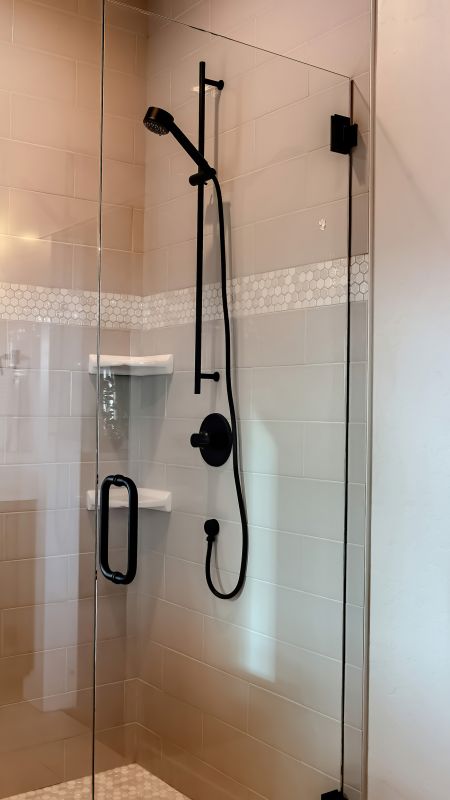 Sleek Black Framed Shower