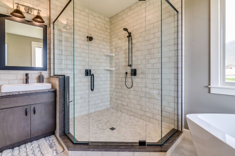 Corner Shower with Glass Panel